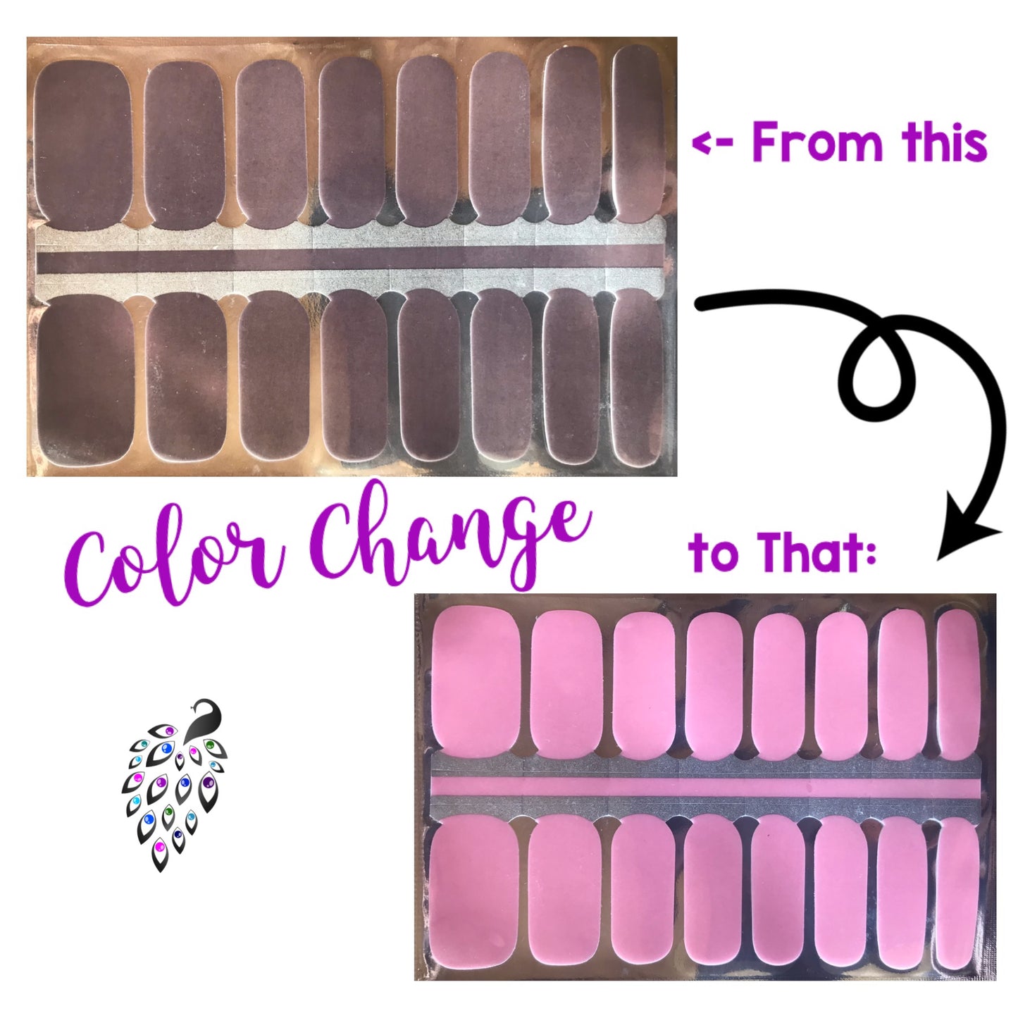 Color Change: Dark Grey to Pink