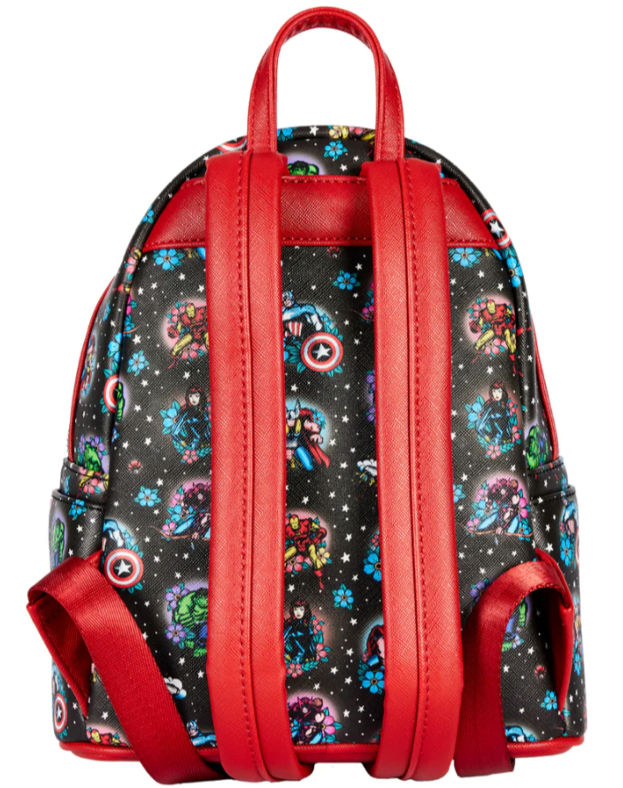 LOUNGEFLY Avengers Floral Tattoo Mini Backpack
