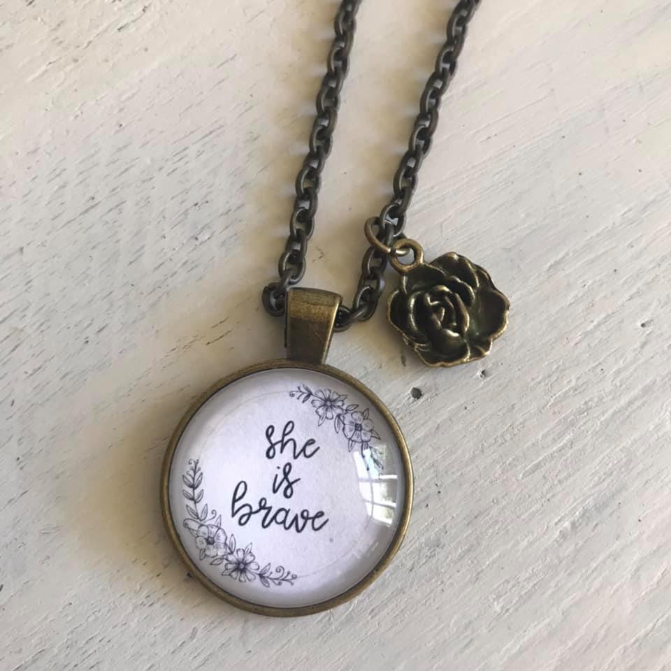 She is Brave pendant