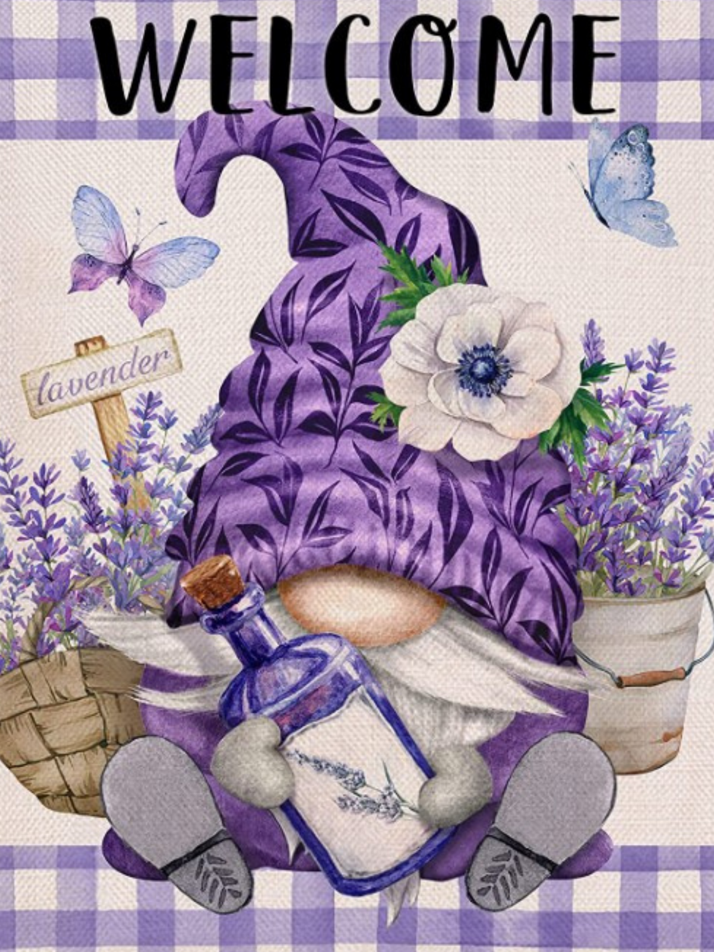 Welcome Lavender Gnome - Diamond Art kit